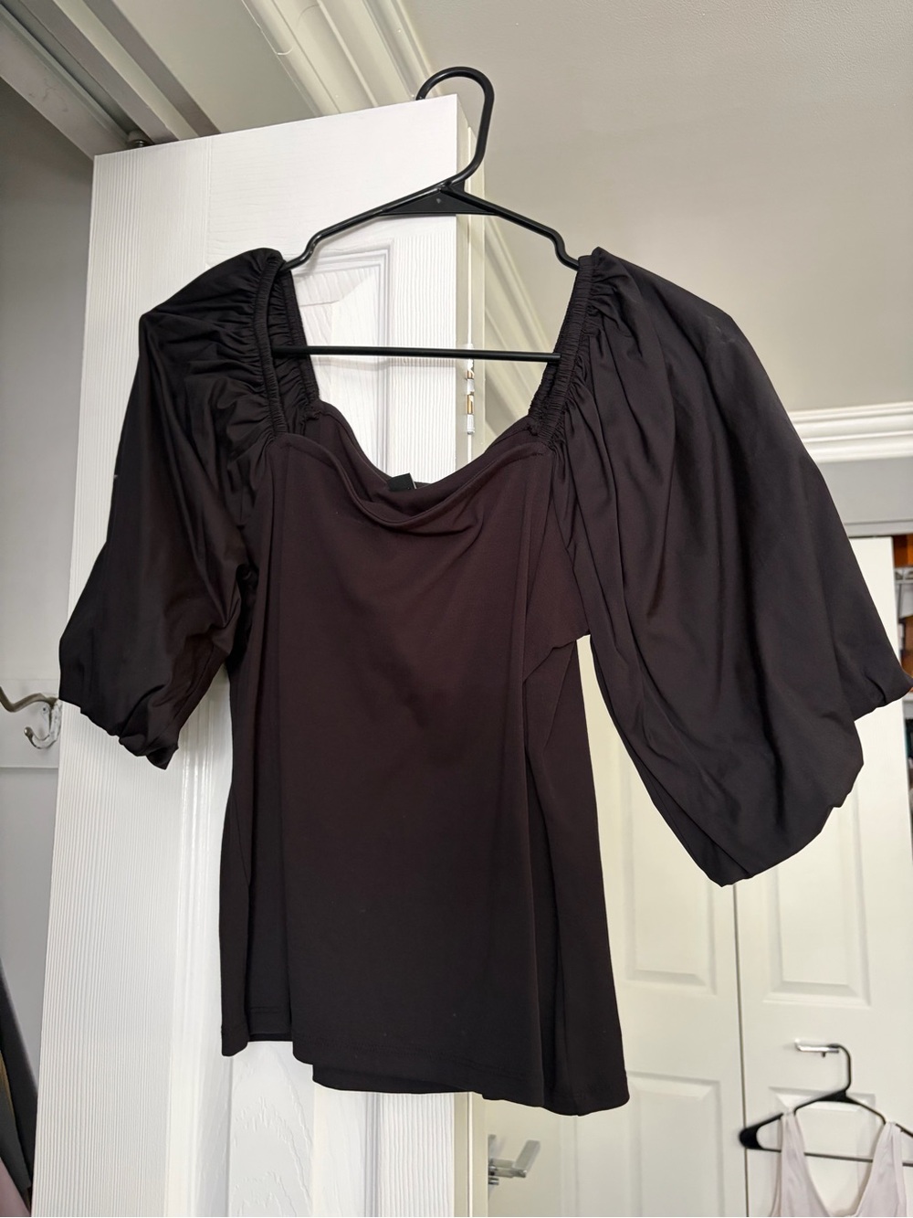 Black Puff Sleeve Top